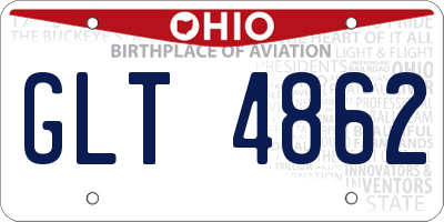 OH license plate GLT4862