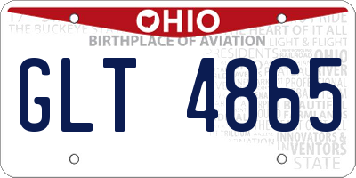 OH license plate GLT4865