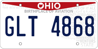 OH license plate GLT4868