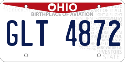 OH license plate GLT4872