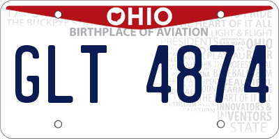 OH license plate GLT4874