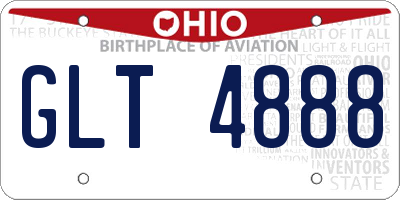 OH license plate GLT4888