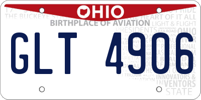 OH license plate GLT4906