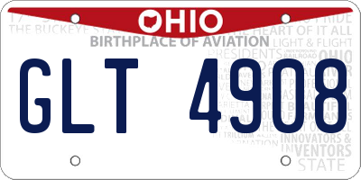 OH license plate GLT4908