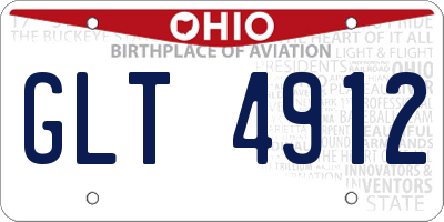 OH license plate GLT4912