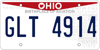 OH license plate GLT4914