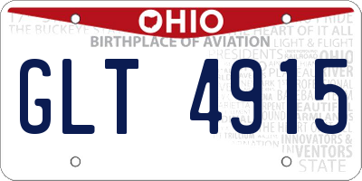 OH license plate GLT4915