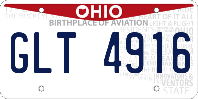 OH license plate GLT4916