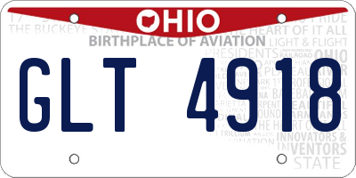 OH license plate GLT4918