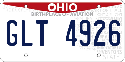 OH license plate GLT4926