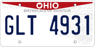 OH license plate GLT4931