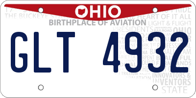 OH license plate GLT4932