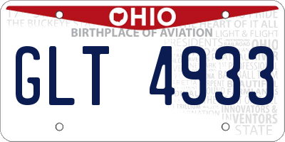 OH license plate GLT4933