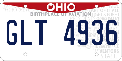 OH license plate GLT4936