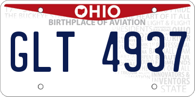 OH license plate GLT4937