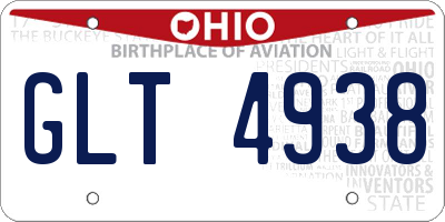 OH license plate GLT4938