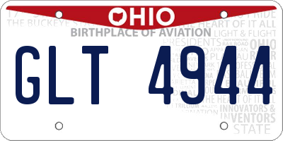 OH license plate GLT4944