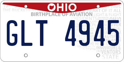 OH license plate GLT4945