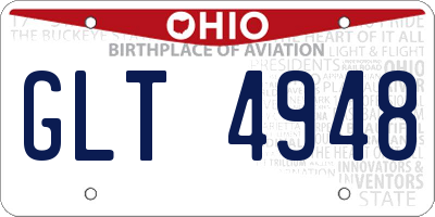 OH license plate GLT4948