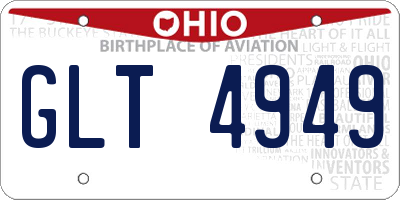OH license plate GLT4949