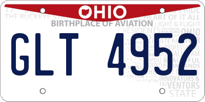 OH license plate GLT4952