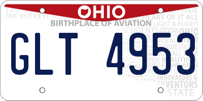 OH license plate GLT4953