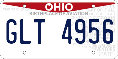 OH license plate GLT4956