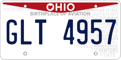 OH license plate GLT4957