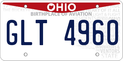 OH license plate GLT4960
