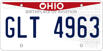 OH license plate GLT4963