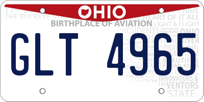 OH license plate GLT4965