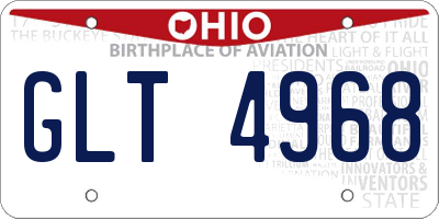 OH license plate GLT4968