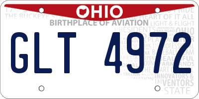 OH license plate GLT4972