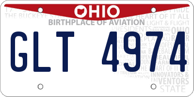 OH license plate GLT4974
