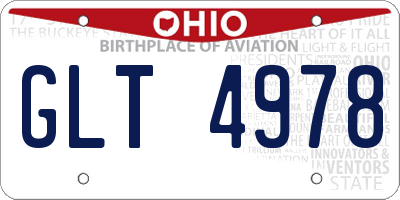 OH license plate GLT4978