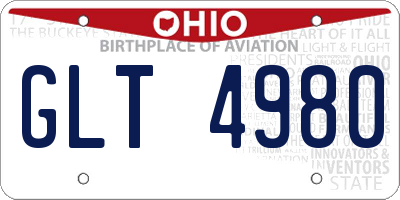OH license plate GLT4980