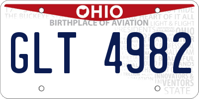 OH license plate GLT4982