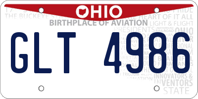 OH license plate GLT4986