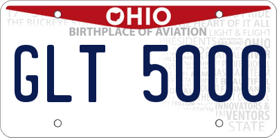 OH license plate GLT5000