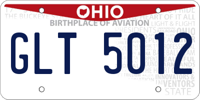 OH license plate GLT5012