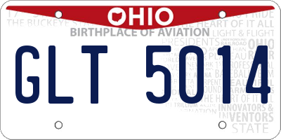OH license plate GLT5014