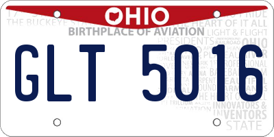 OH license plate GLT5016
