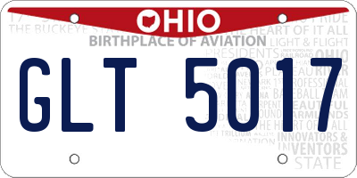 OH license plate GLT5017
