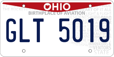 OH license plate GLT5019