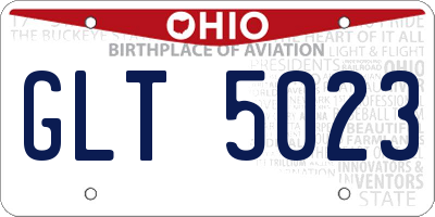 OH license plate GLT5023