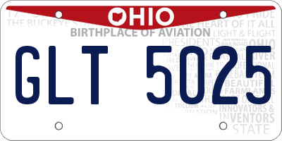 OH license plate GLT5025