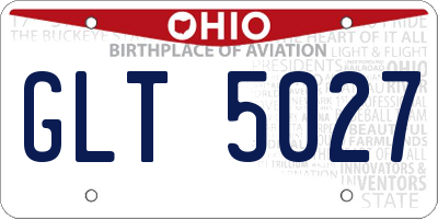 OH license plate GLT5027