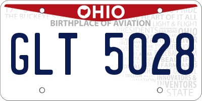 OH license plate GLT5028