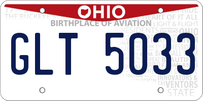 OH license plate GLT5033