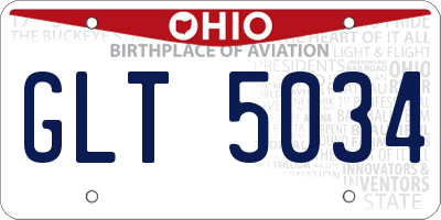 OH license plate GLT5034